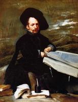 Velazquez, Diego Rodriguez de Silva - A Dwarf Holding a Tome in His Lap